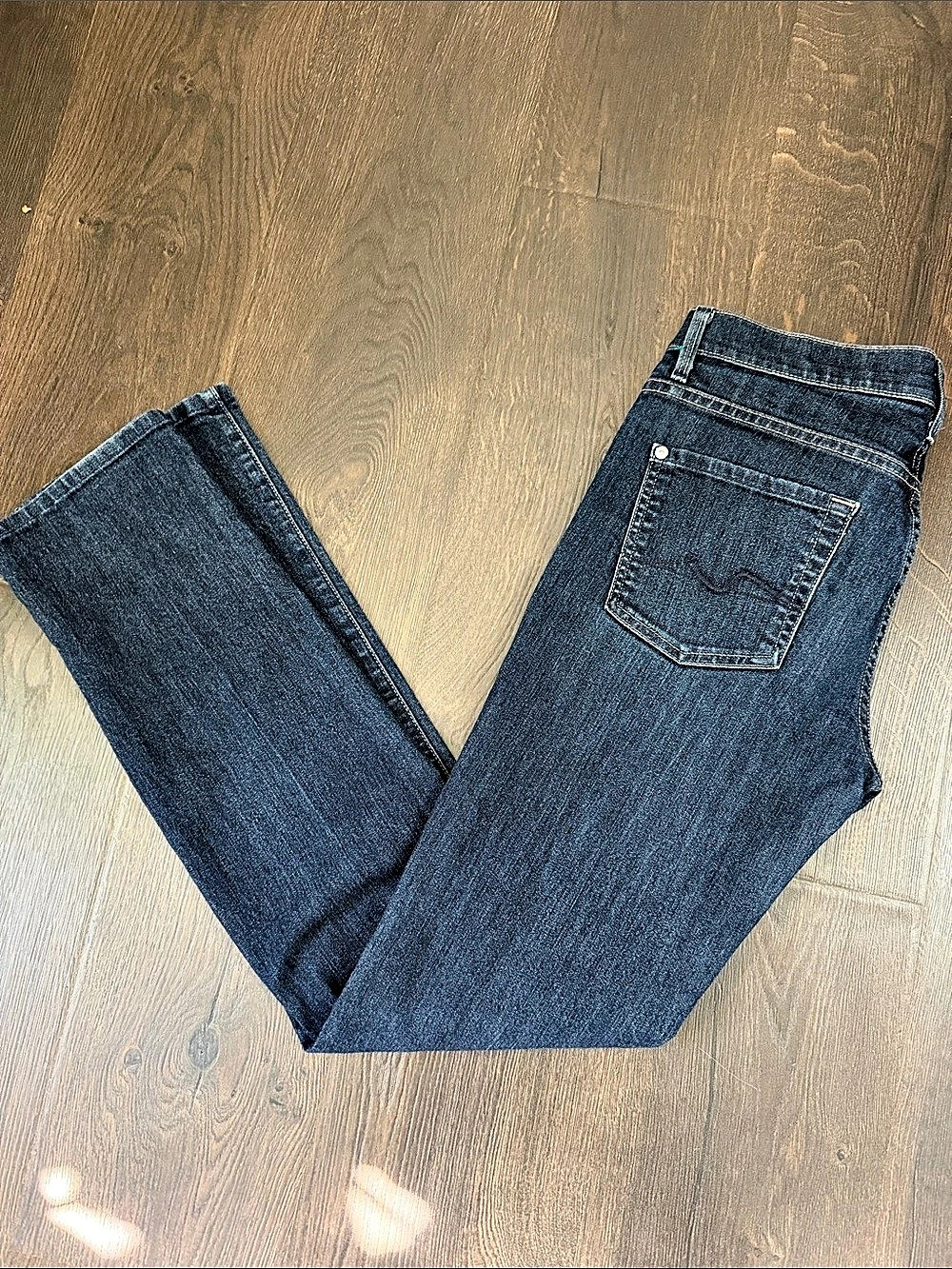 7 for all Mankind mid rise Straight Leg Jeans in Blue Waist 29 Dark Blue